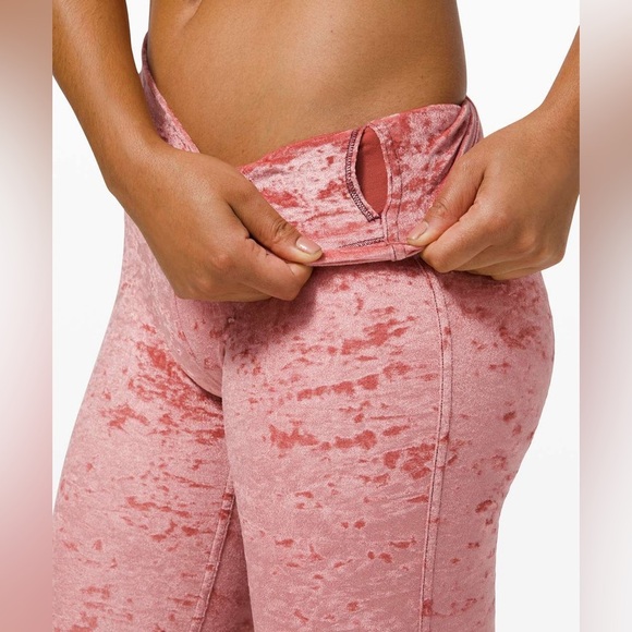 Lululemon Wunder Lounge High-Rise Tight 28" *Crushed Velvet in Soft Cranberry, 4 - Picture 5 of 13